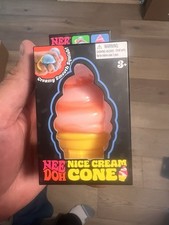 Nee Doh Nice Cream Cone Squishy Toy Orange - Brand New Authentic RARE Sold Out