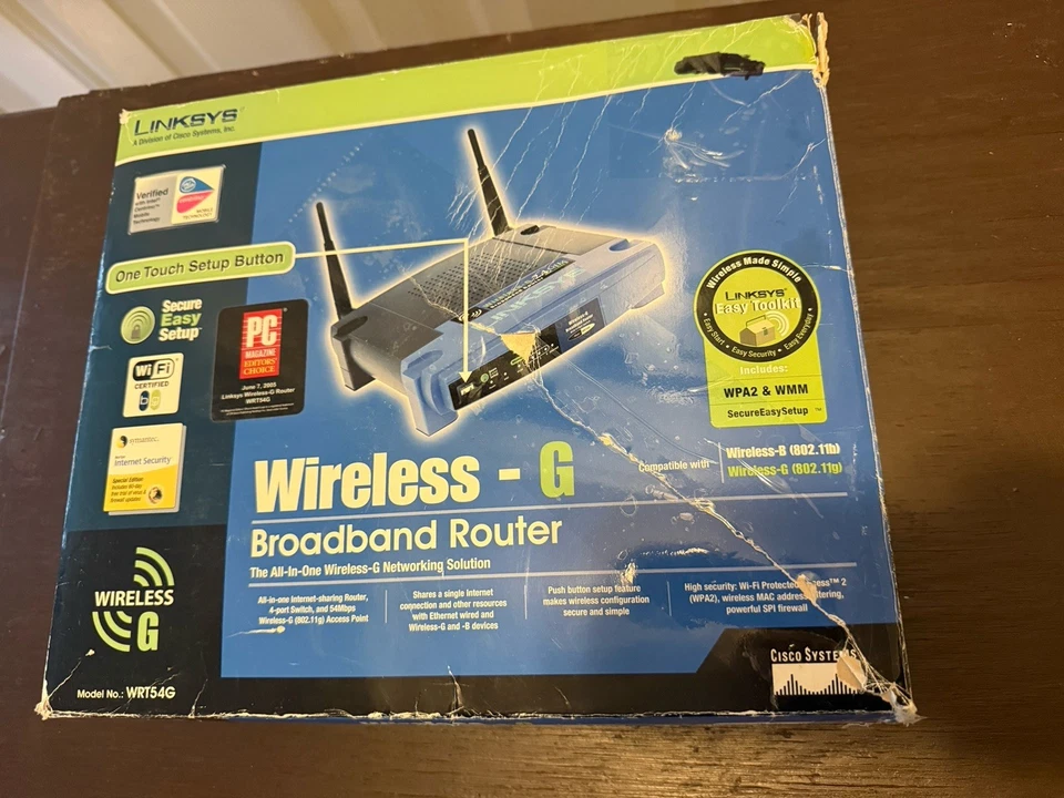 Linksys WRT54G 2.4GHz 802.11g Wireless G Router Speed Booster - Image 2 of 4