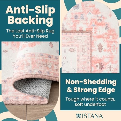 2x3 Area Rug - Pink Boho Rugs for Living Room 2x3 - Foldable 2X3 Pink / Cream - Picture 4 of 6