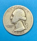 1944 Washington Quarter Silver 90% WWII Era Pre-1965 US Coin
