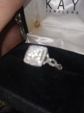 Princess Engagement/ Promise Ring Sterling Silver. Small Diamonds