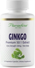 Paradise Herbs Ginkgo Biloba 60 Veggie Caps EXP 02/2027
