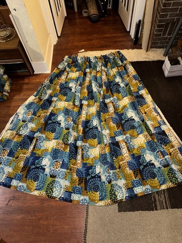 1970's Imported Linen Mid Century Era Vintage Curtains Lot Of 4 100” x 32” - Picture 19 of 24
