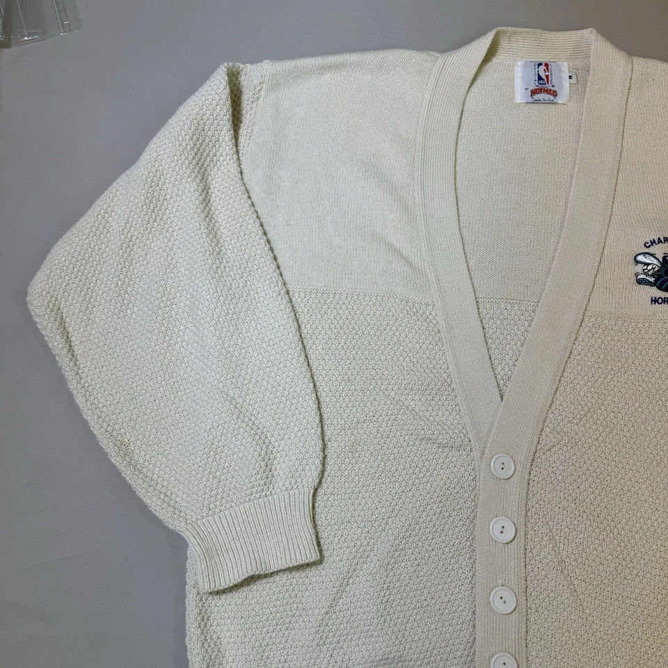 Cárdigan de Colección Años 80 Nutmeg Mills Charlotte Hornets Para Hombre Talla M Suéter Hecho en EE. UU. Foto 4 de 4