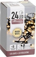 Led-Lichterkette Warmweiß, 24 Leds, Batteriebetrieben, Schwarzes Kabel