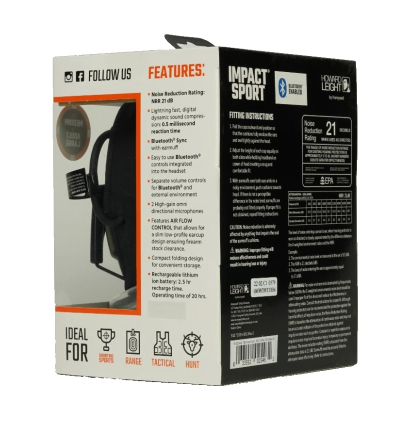 Orejera electrónica Howard Leight Impact Sport BLUETOOTH 21NRR Shooters / OLIVA Foto 2 de 4