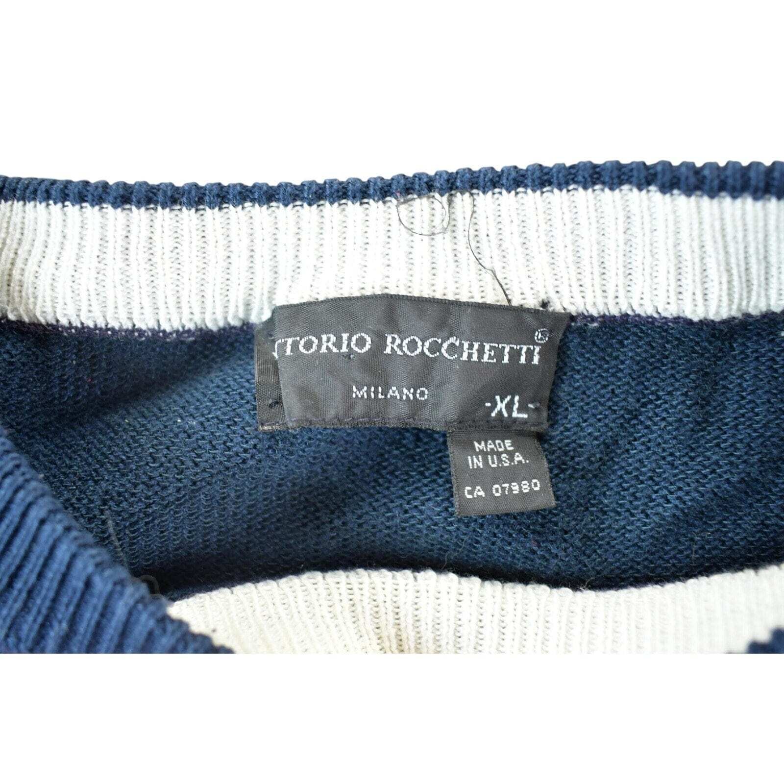 Vintage 1990s Vintorio Rochetti Knit Abstract Pattern Crewneck Sweater Mens XL image 4