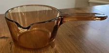Vintage Corning Vision Ware 0.7L Amber Sauce Pan Pot w/ Spout - No Lid