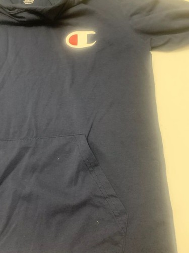 Champion Hooded Shirt Kids Large Navy Blue Long Sleeve Top Athletic Approved!! - Picture 6 of 17