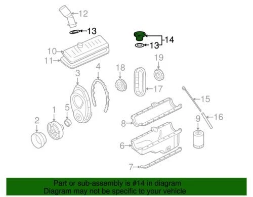Genuine GM 1988-2002 Oldsmobile Chevrolet Pontiac Engine Oil Filler Cap 10108694 - Image 2 of 2
