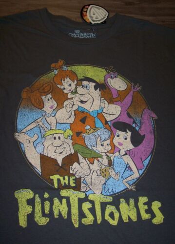 Vintage Style Hanna-Barbera THE FLINTSTONES T-Shirt SMALL NEW w/ TAG Fred Dino