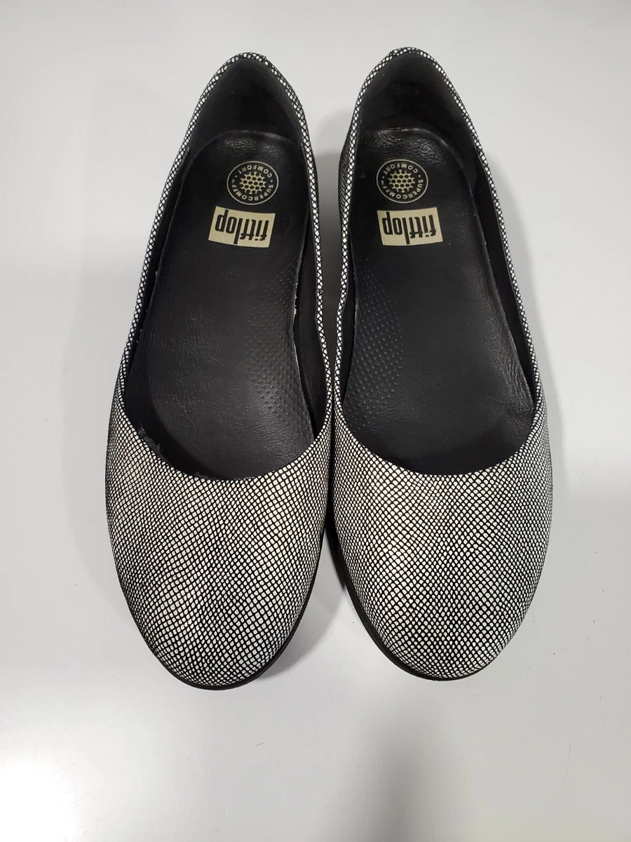 FitFlop Black Lizard Print superballerinas size 7