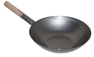 Wok Pfanne 33 cm China Gastronomie flacher Boden Gasherd Carbon Stahl