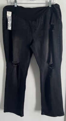 SONG Maternity Women's Jeggings Super Support Band XL NWT Black Vintage Stretch