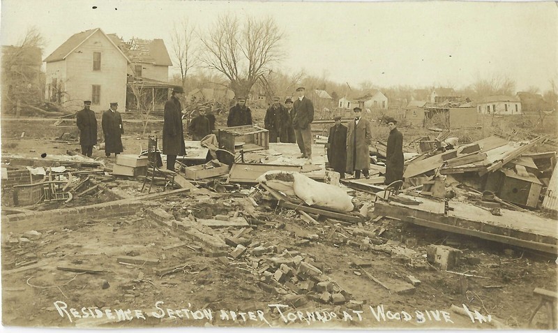 RP Postcard WOODBINE Iowa/IA Resident Section Ruins After Tornado Disaster 1913?