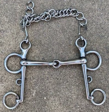 K Bits 4.5"  jointed mouth stainless English Pelham bit