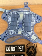 Heavy Duty No Pull Tactical Dog Harness for Large Dogs Blue Sz Large W Patches