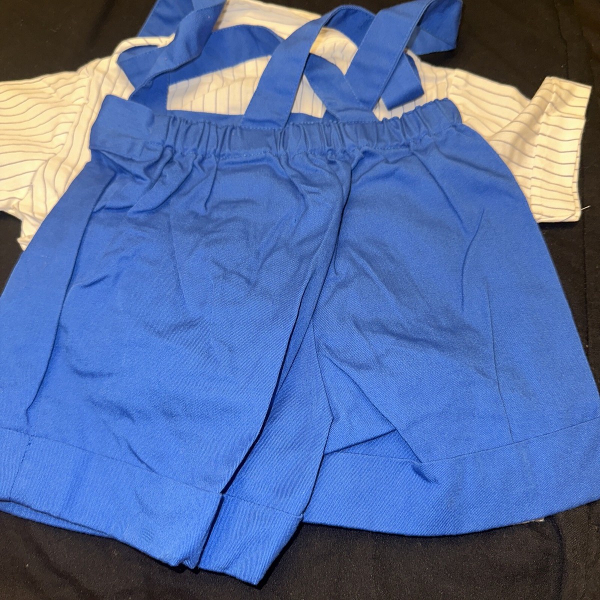 VINTAGE COUNTRY OVERALL/ROMPER-BLUE WHITE Little Boy/Girl/Farm Kid (24M) View 3