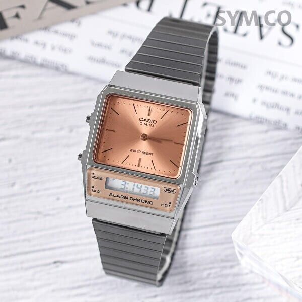 Casio AQ-800ECGG-4A Vintage Design Gray Ion Plated Analog Casio AQ-800ECGG-4A Vintage Design Gray Ion Plated Analog
