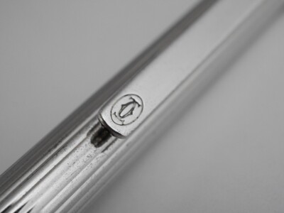 Cartier must 2 Silver Plated Ballpoint Pen (Blue Ink) FREE