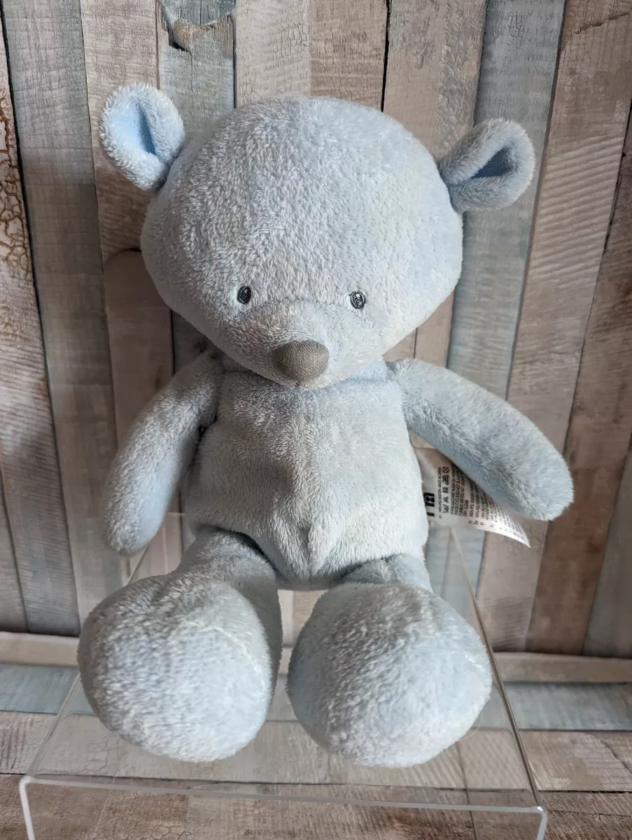 Mothercare blue teddy bear plush Love Kisses grey nose baby soft toy comforter