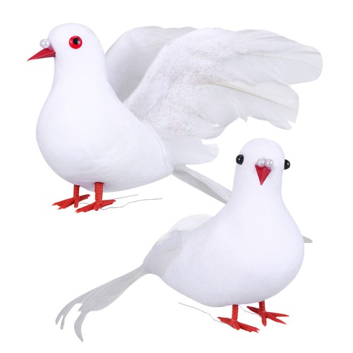 2 Pcs Doves Tree Decorations Artificial Birds for Peace Pigeons eBay