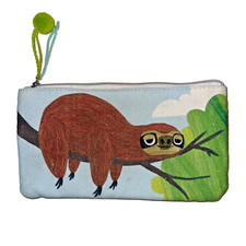 Sloth Character Pencil Pouch Zipper Bag Lightly Used But Clean Childrens Lined