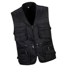 Gilet Da Uomo Multi Tasca con Cerniera  Pesca a Mosca Fotografia Giacca Da