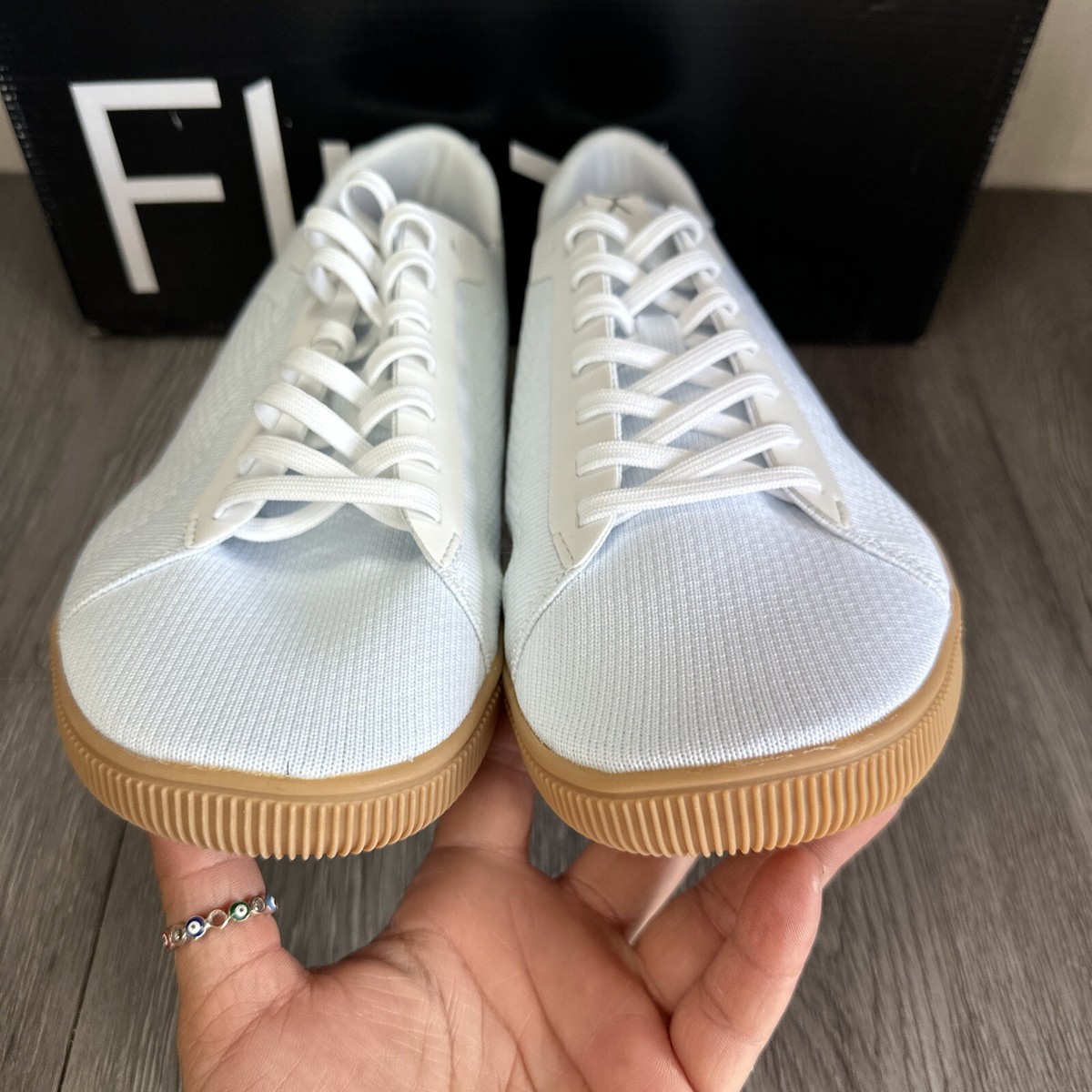 Flux Adapt Trainer Breathable AdaptKnit White And Gum Shoes 