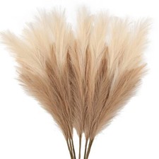 7-Piece Artificial Faux Pampas Grass Tall and Fluffy for Decor Beige Mixed