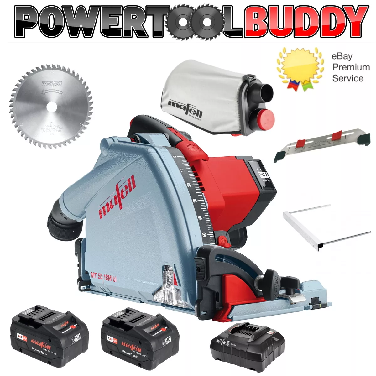 Mafell MT55 18M bl 18V Cordless Plunge Cut Saw with Batteries Rail Kit Option