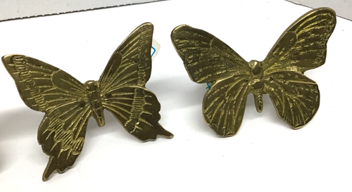 Taste Setter Sigma Vintage Taiwan Solid Brass Butterfly Napkin Rings Set of 4 - Picture 5 of 12