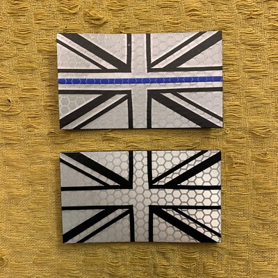 UK Union Jack Thin Blue Line Reflective Mono UJ Morale Patch for UBACS ...