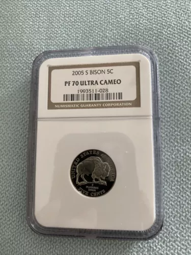 2005-S AMERICAN BISON "BUFFALO" NICKEL 5C NGC CERTIFIED PF70 "PROOF" ULTRA CAMEO