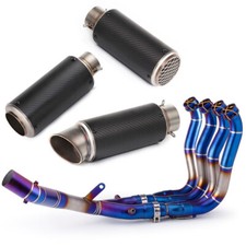Full System Exhaust Front Link Pipe Carbon Muffler For Yamaha YZF R1 MT-10 15-23