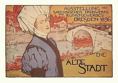 Sachsen Dresden Handwerk Plakat um 1896 Alte Stadt Faksimile 29 auf Büttenpapier - Bild 1 von 1