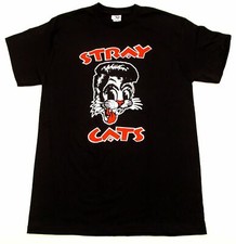STRAY CATS T-shirt Brian Setzer Rockabilly Cool Cat Tattoo Men's Tee Black New