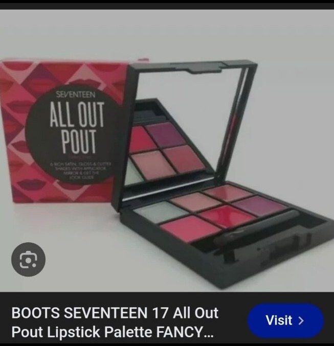 Boots Seventeen 17 All Out Pout Lipstick Palette FANCY FREE 6 Shades Mirror Disc