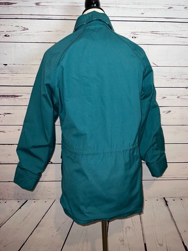 Woolrich Full Zip Coat Chore Jacket Small Wool Vintage Plaid Lining USA Green - Picture 5 of 13