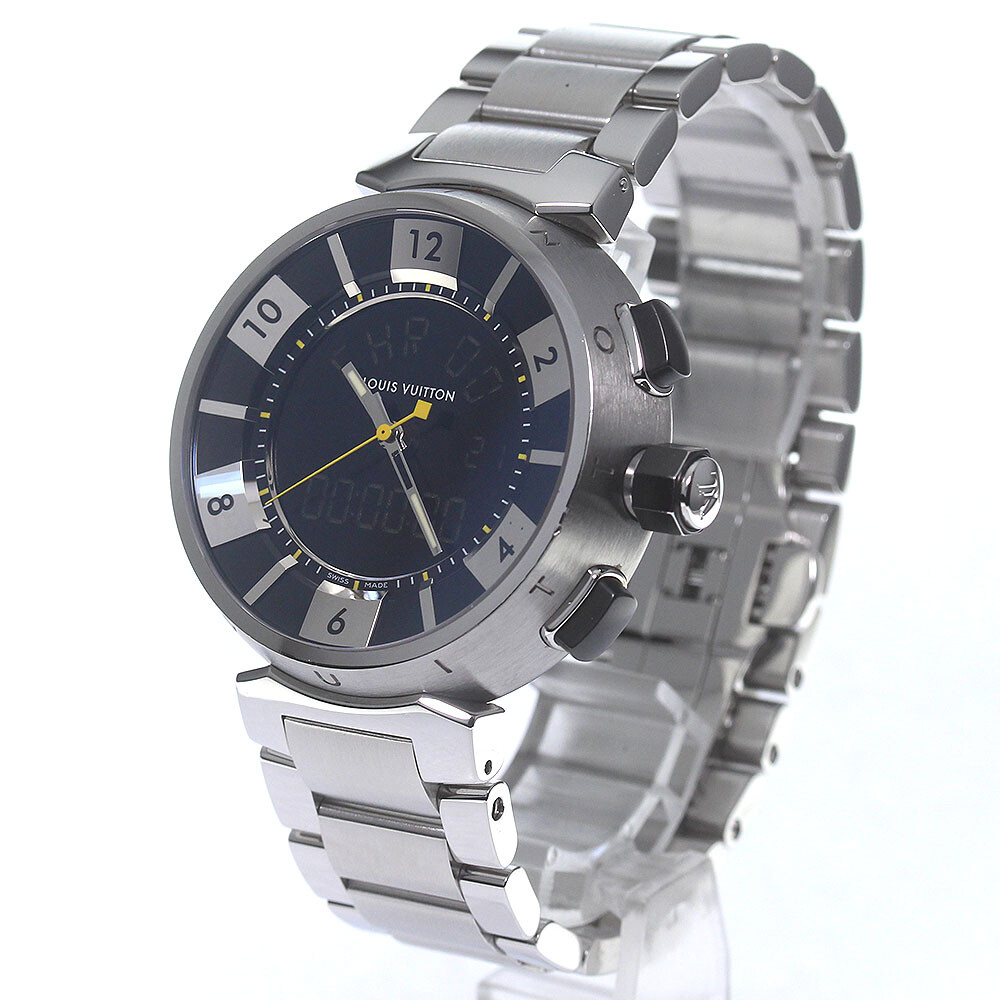 ルイ・ヴィトン LOUIS VUITTON Q118F LOUIS VUITTON Tambour In Black Q118F Quartz Analog Digital
