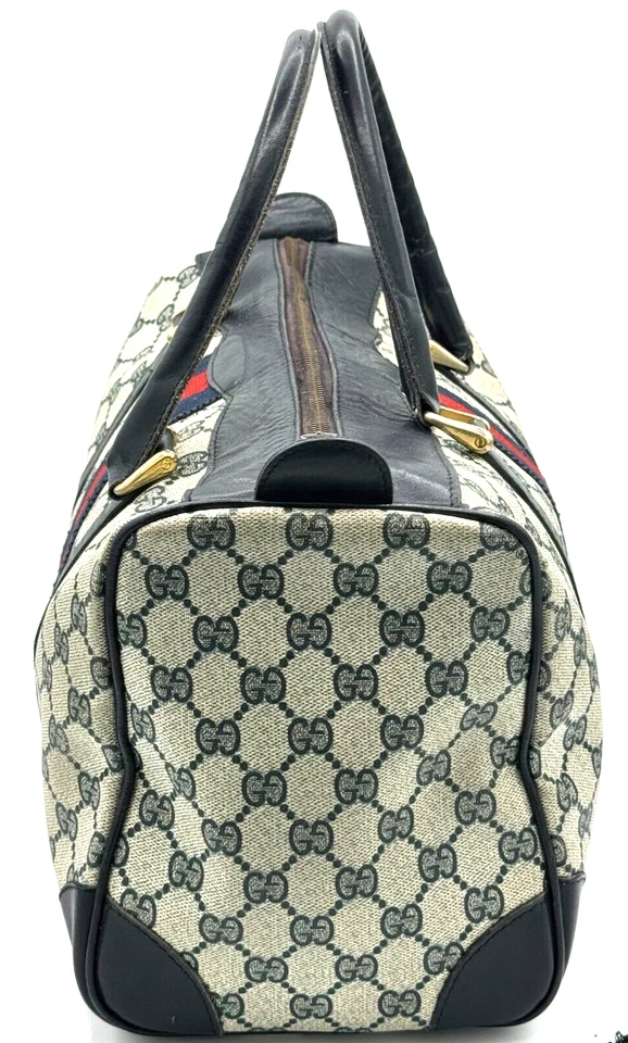 Vintage Gucci Sherry Line Mini Bolsa Boston Couro PVC Autêntico "Feito na ITÁLIA" - Imagem 4 de 4