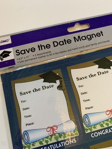 Graduation Or Grad Party Save the Date Magnet Write In Pack Of 9 Magnets New - Picture 3 of 5