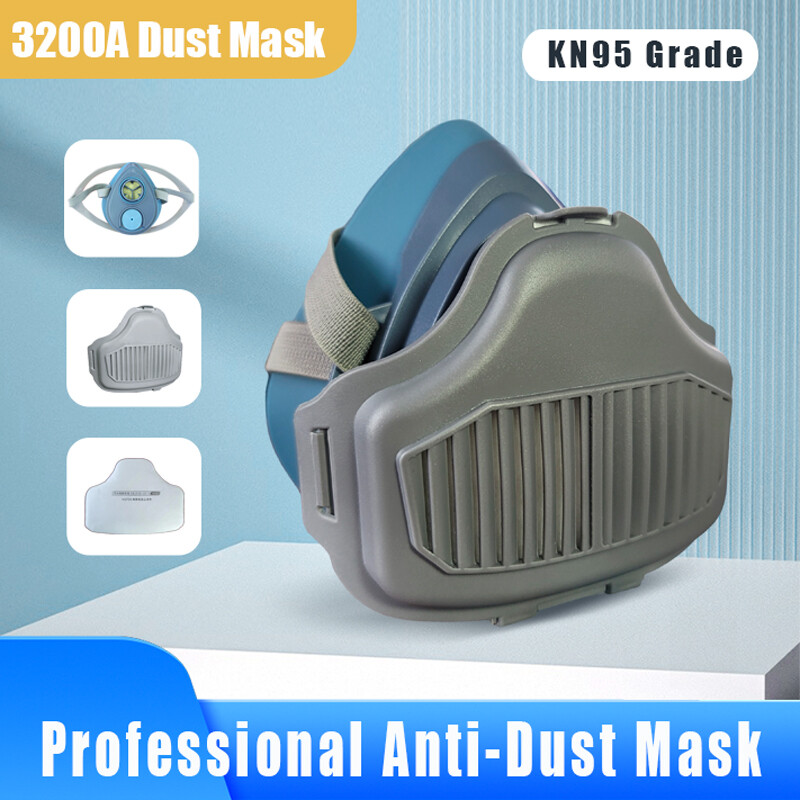 Silicone Half Face Dust Mask Paint Spray Chemical Respirator Reusable 95% Filter