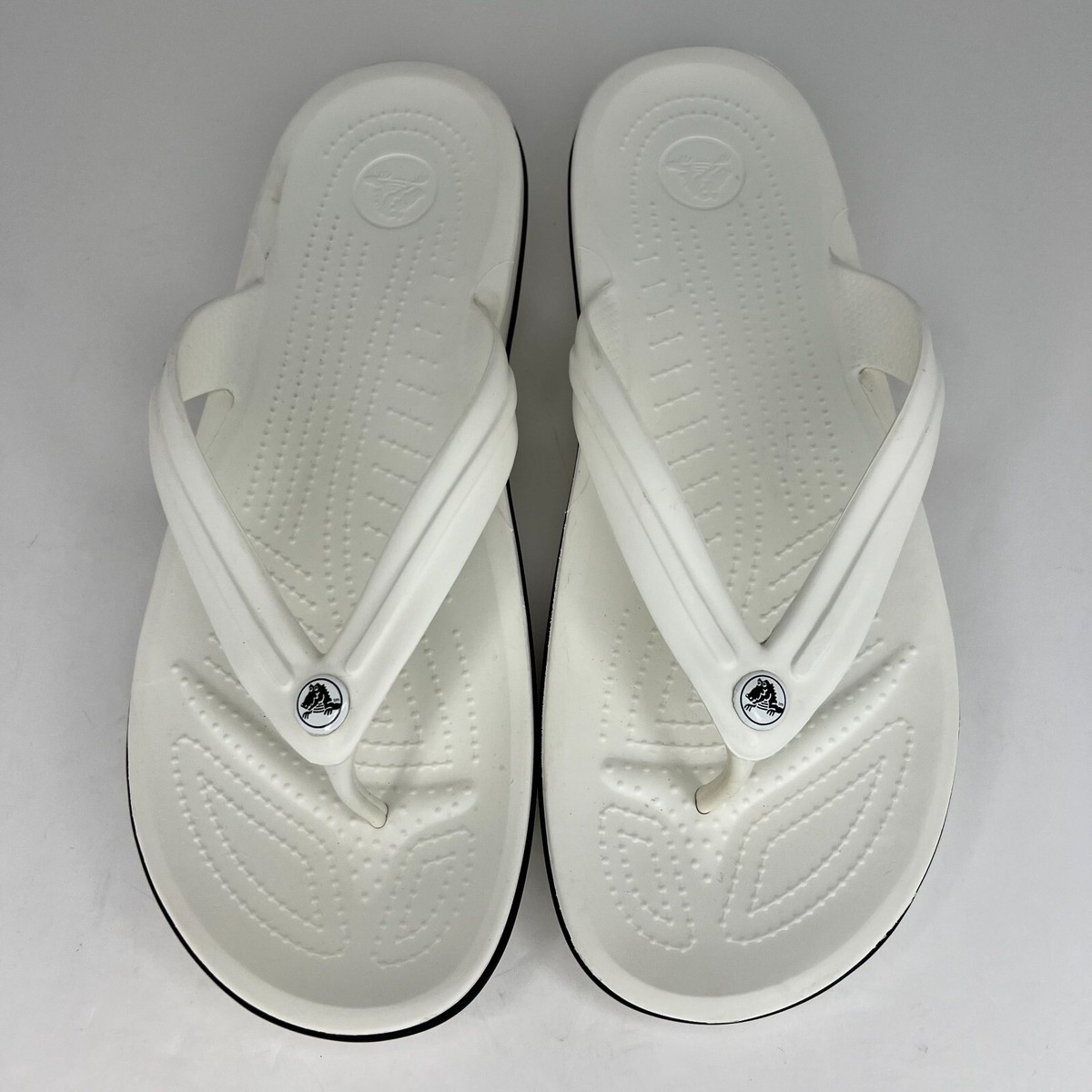 Crocs Mens Crocband Flip Flop Sandal Size 12 White  display picture 1