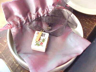 OOAK Upcycled Mahjong Tile Necklace Altered Art Lover GIFT w/ Limoges Paris Box