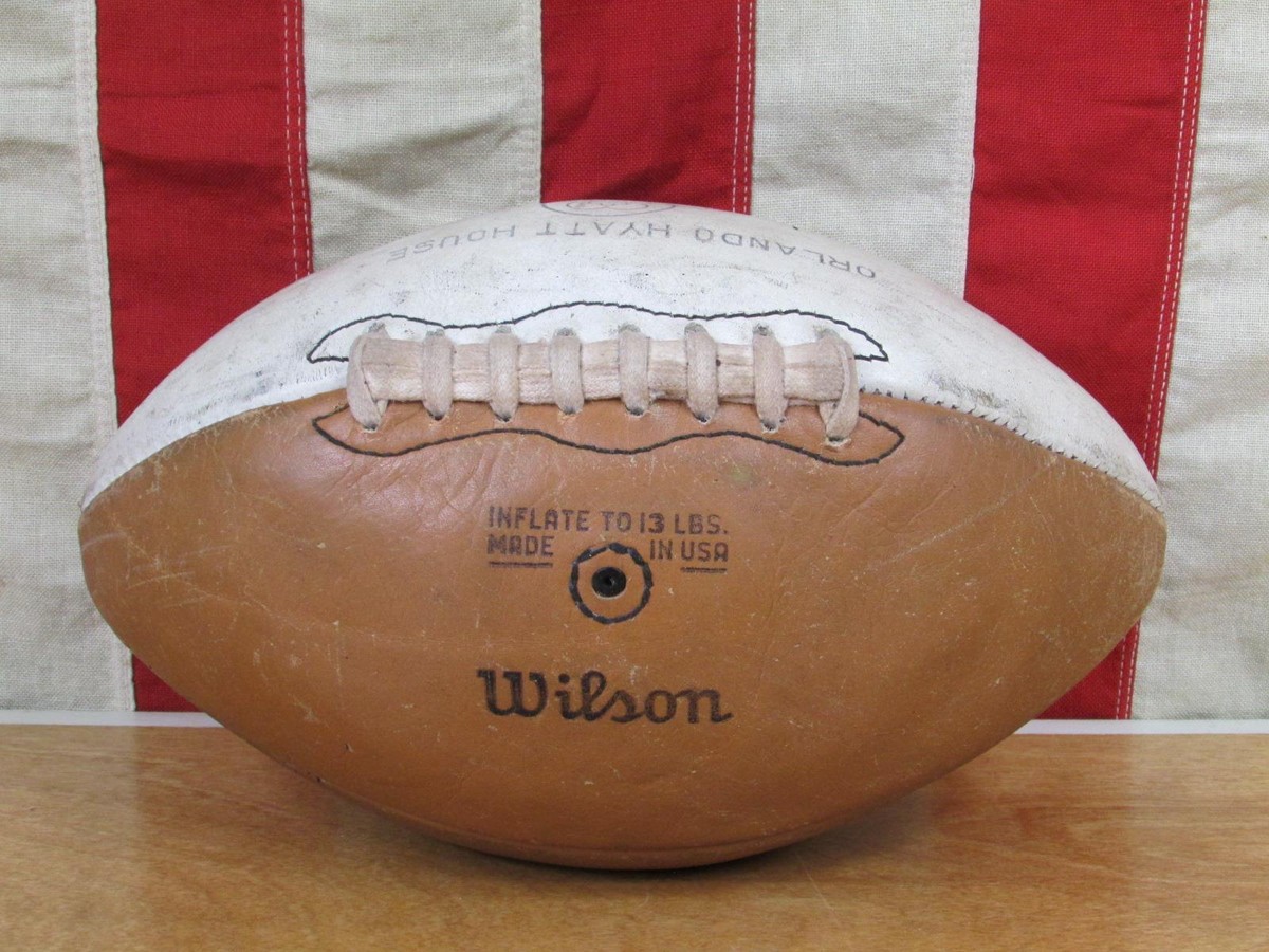 Vintage Wilson Official Leather Football w/ Laces Orlando Hyatt