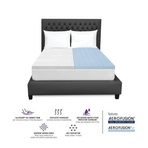 2-Inch Cooling Gel Memory Foam Mattress Topper with Graphene Infused Cover - Ful - Picture 5 of 10