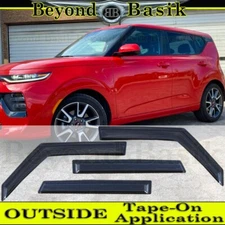 For 2020 2021 2022 2023 2024 Kia Soul SMOKE Door Window Vent Visors Rain Guards