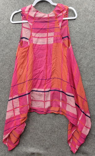 See by Chloe Damen rosa kariertes Top Größe 4 durchsichtig Haifischbiss Unterteil 100 % Seide - Bild 2 von 6