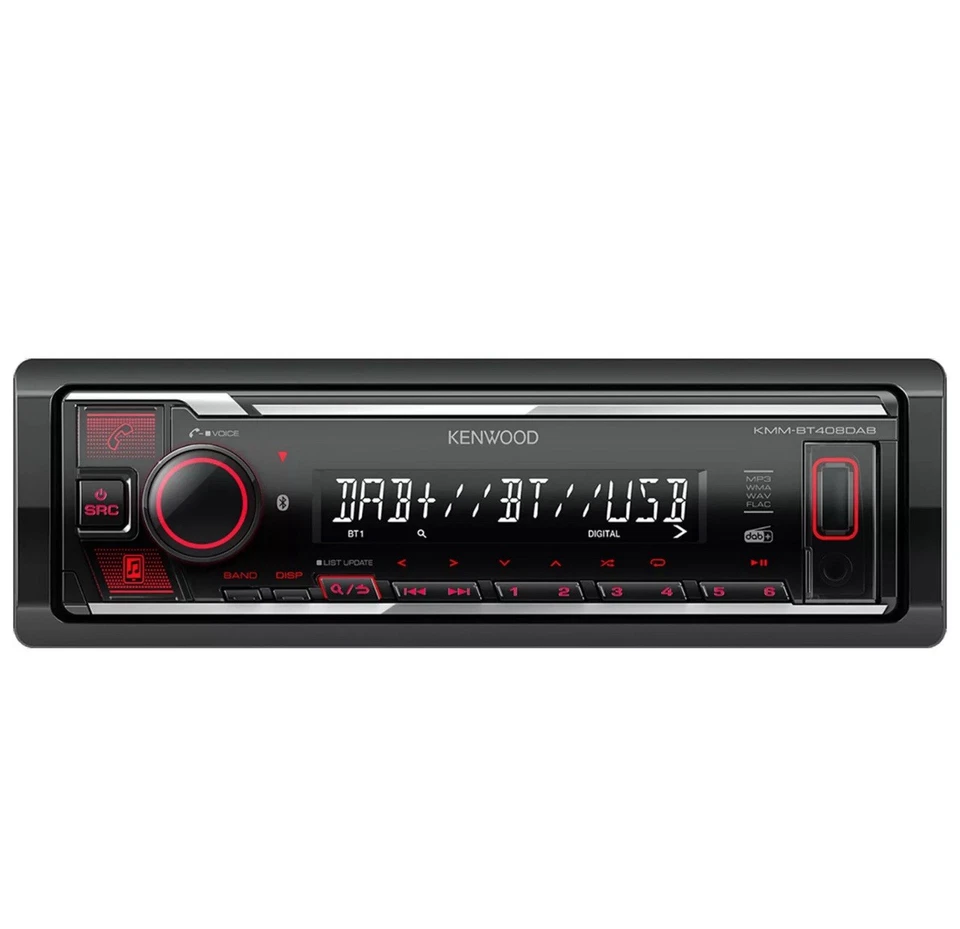 Autoradio Kenwood KMM BT 408 DAB Radio Bluetooth DAB+ con Antenna USB AUX 1 DIN - Immagine 2 di 3